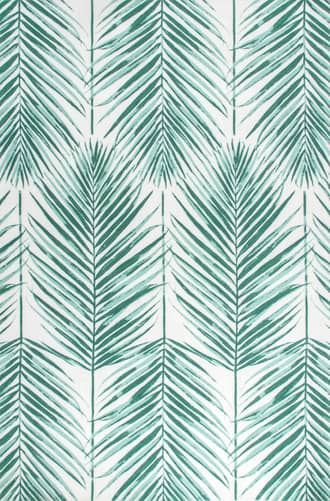 Green Palm Leaves Indoor/Outdoor Rug swatch