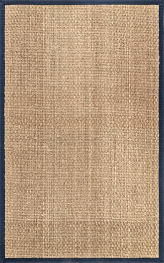 Navy 4' Checker Weave Seagrass Rug swatch