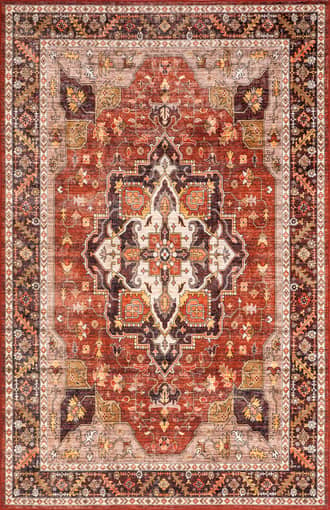 Red Soraya Spill Proof Washable Rug swatch