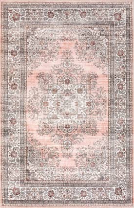 Pink 6' x 9' Marissa Washable Stain Resistant Rug swatch