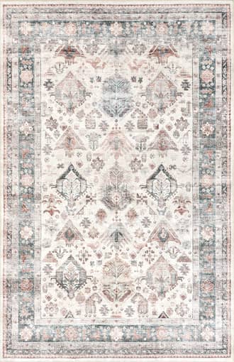 Ivory Multicolor Elandra Washable Stain Resistant Rug swatch