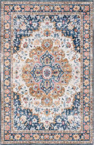 Blue Multi 8' x 10' Dita Washable Stain-Resistant Rug swatch
