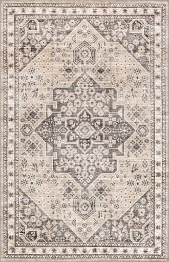 Taupe 5' x 8' Sadira Spill Proof Washable Rug swatch