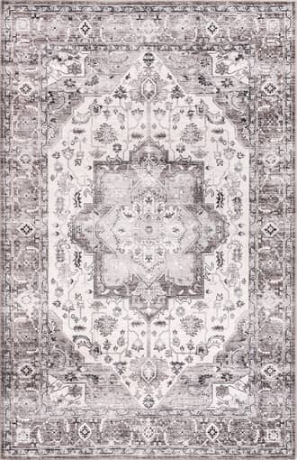 Grey 2' 6" x 8' Bellita Spill Proof Washable Rug swatch