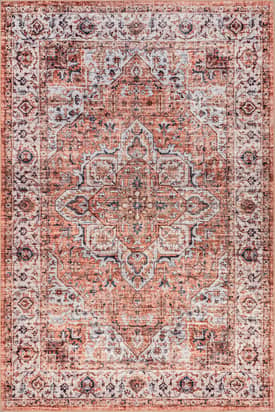 Rust 4' x 6' Saya Washable Stain Resistant Rug swatch