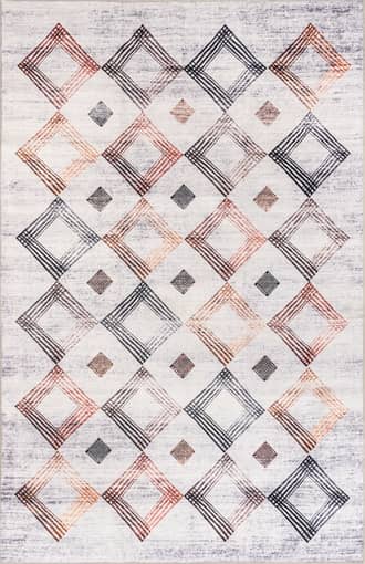 Ivory Multicolor 6' x 9' Saylor Spill Proof Washable Rug swatch