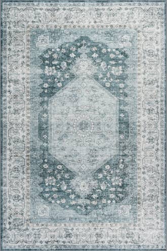Green Nyomi Spill Proof Washable Rug swatch