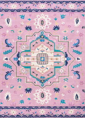 Pink 7' x 10' Imperial Medallion Floral Rug swatch