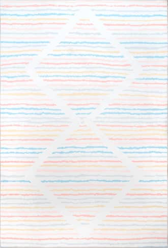 Multicolor 6' x 9' Kids Prismatic Striped Rug swatch