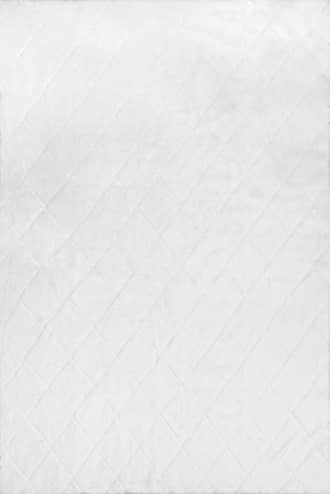 White 2' 6" x 8' Jaylene Trellis Plush Cloud Washable Rug swatch