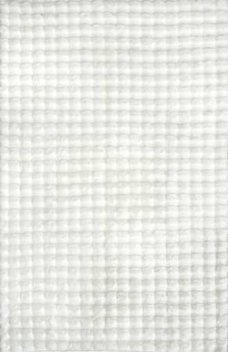 Off White Ivana Checkered Plush Cloud Washable Rug swatch