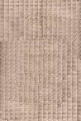 Taupe 3' 9" x 6' Ivana Washable Soft Faux Rabbit Rug swatch