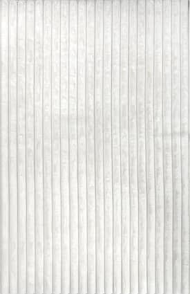 White 3' 9" x 6' Kris Washable Striped Faux Rabbit Rug swatch
