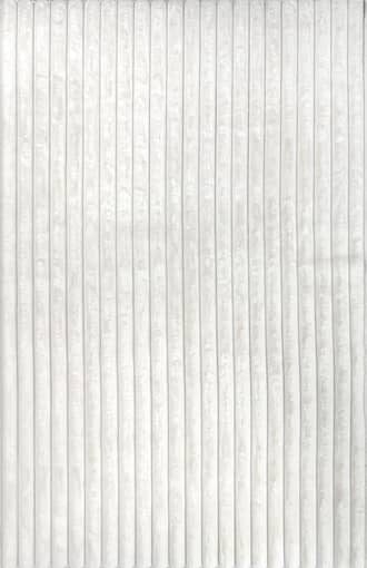Off White 5' x 8' Kris Striped Plush Cloud Washable Rug swatch