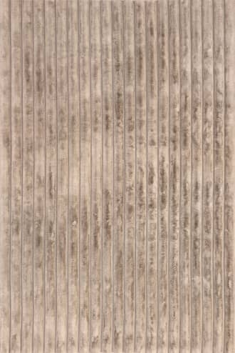 Taupe 3' 9" x 6' Kris Washable Striped Faux Rabbit Rug swatch
