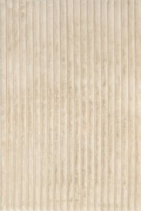 Beige 2' 6" x 8' Kris Washable Striped Faux Rabbit Rug swatch