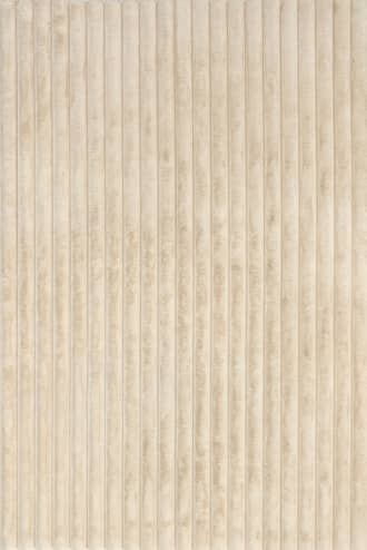 Beige 3' 9" x 6' Kris Washable Striped Faux Rabbit Rug swatch