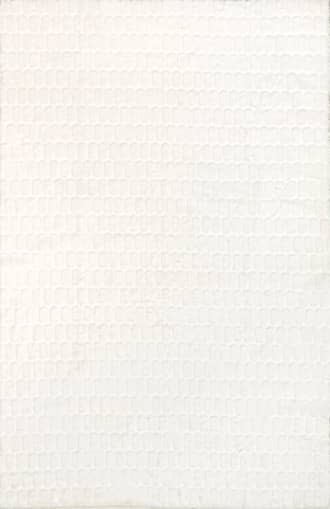 White 7' 6" x 9' 6" Milazia Honeycomb Plush Cloud Washable Rug swatch