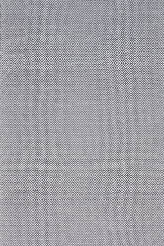 Grey 6' x 9' Diamond Cotton Check Flatwoven Rug swatch