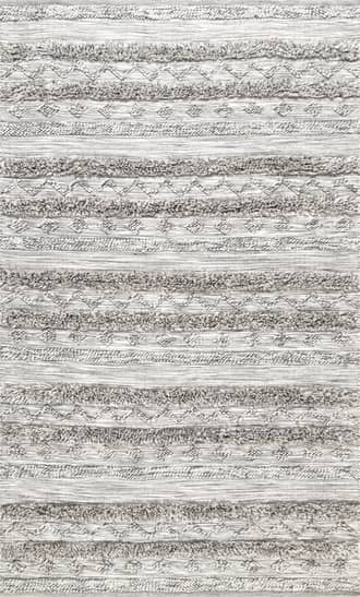 Gray 2' 6" x 6' Textured Banded Rug swatch