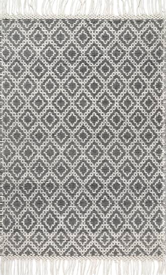 Textured Trellis With Tassels Rug primary image