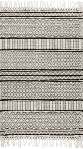 Ivory Wool-Blend Textured Rug swatch
