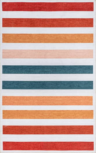 Multi Livvy Striped Washable Rug swatch