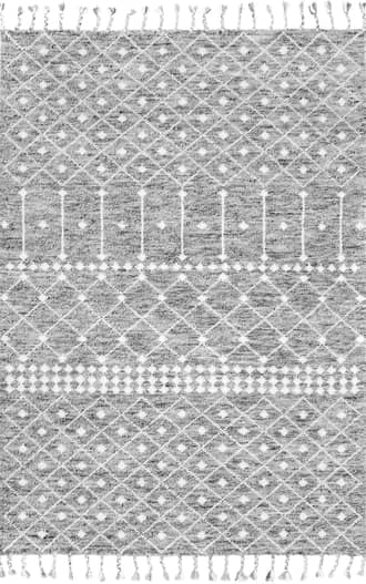 Grey 9' x 12' Woolen Modern Trellis Rug swatch