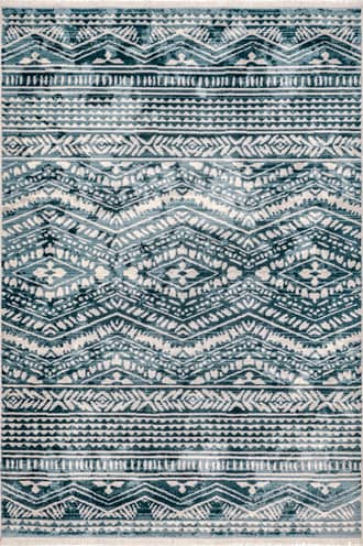 Blue Striped Relief Rug swatch