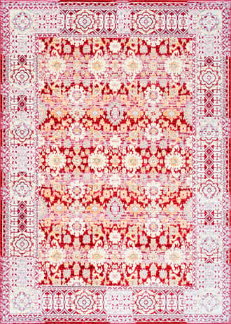 Red Muted Floral Design Rug swatch