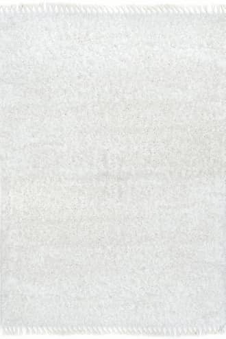 Ivory 2' 6" x 6' Dream Solid Shag with Tassels Rug swatch