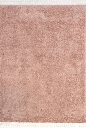Pink 8' Dream Solid Shag with Tassels Rug swatch