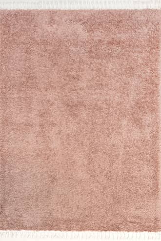 Pink 2' x 3' Dream Solid Shag with Tassels Rug swatch