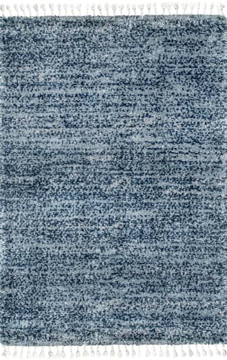 Blue 3' x 5' Shaded Shag With Tassels Rug swatch