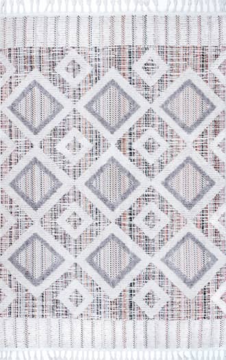 3' x 5' Shaggy Checkered Tiles Tassel Rug primary image