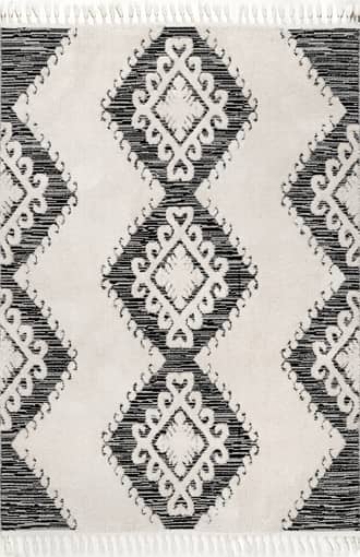 Grey Maya Textured Tasseled Rug swatch