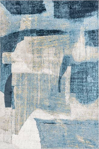 Blue 4' x 6' Cecila Washable Abstract Rug swatch