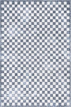 Navy Mitzy Washable Checkered Rug swatch