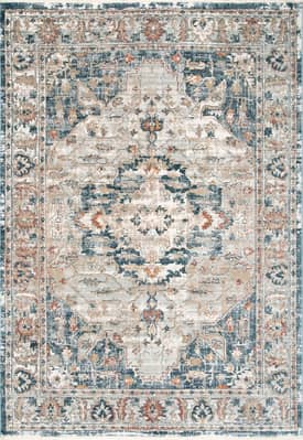 Gray 3' x 5' Winged Cartouche Rug swatch