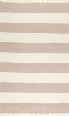 Beige 6' x 9' Awning Striped Flatweave Tassel Rug swatch