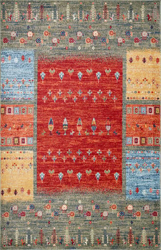 Multicolor 6' 7" x 9' Quilted Rural Rug swatch