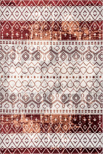 Red Bailey Washable Geometric Rug swatch