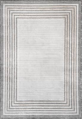 Gray 4' x 6' Junie Washable Bordered Rug swatch