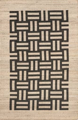 Ivory Luelle Basketweave Striped Rug swatch