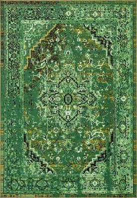 Green 2' 6" x 6' Persian Vintage Rug swatch