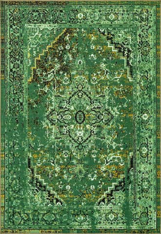 Green 2' 6" x 12' Persian Vintage Rug swatch