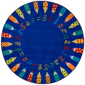 Blue 8' Rainbow Alphabet Rug swatch