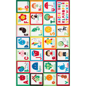 3' 3" x 5' Alphabet Block Cartoons Rug primary image