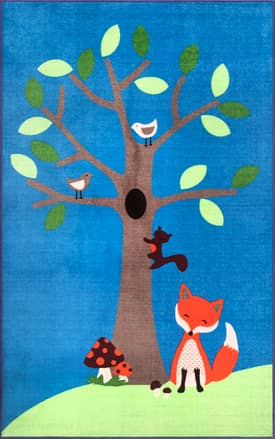 Multi 3' 3" x 5' Fox And Tree Friends Printed Rug swatch