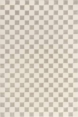 Cream 2' 8" x 8' Scout Checkered Washable Rug swatch